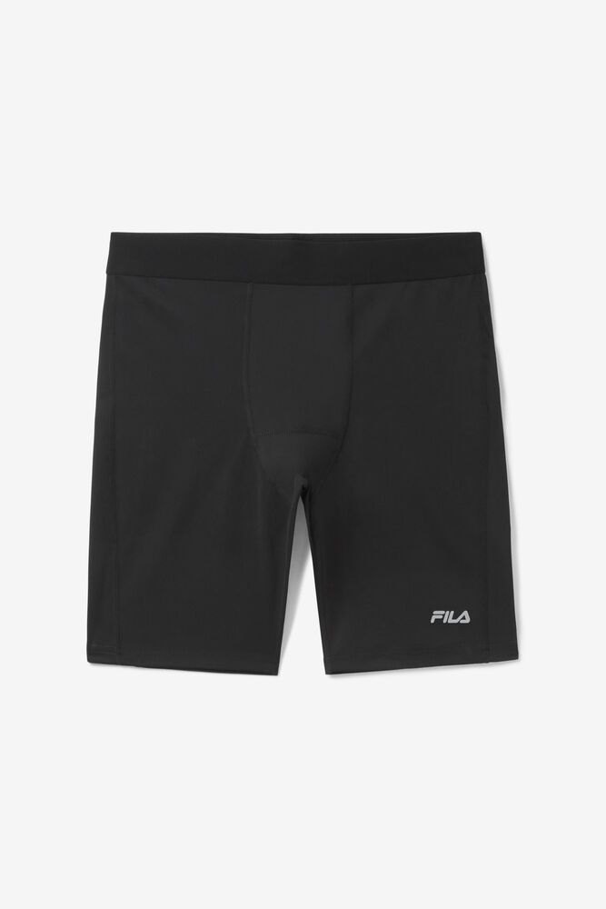 Fila Shorts Marathon Compression Mens Black - India DFG-452639